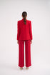 Red Jacket With Lapel And Pocket Detailed